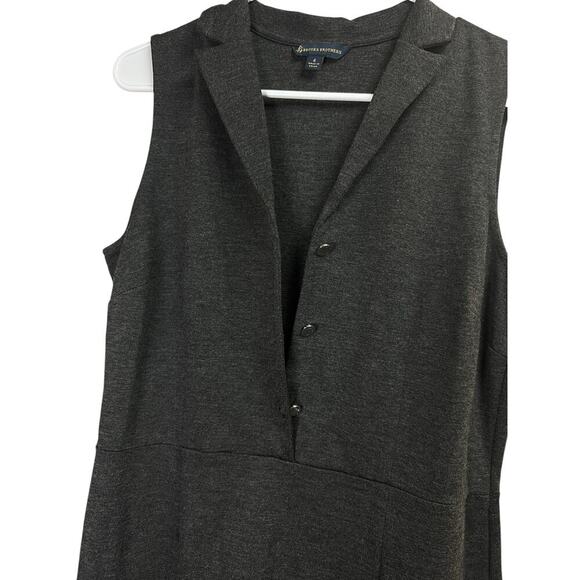 Brooks Brothers Women's Sleeveless Dark Gray Collared Buttoned Shirt Dress - Picture 5 of 10